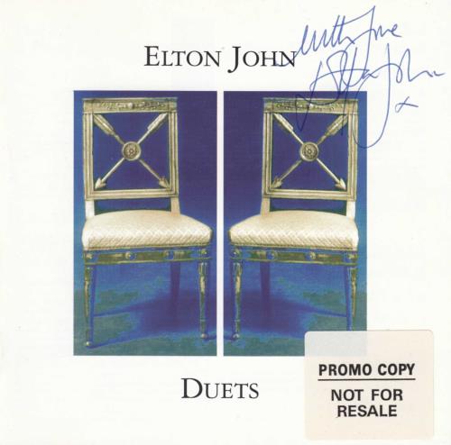 Elton John Duets - Autographed CD album (CDLP) UK JOHCDDU678126