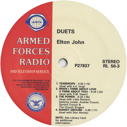 Elton John Duets vinyl LP album (LP record) US JOHLPDU514148
