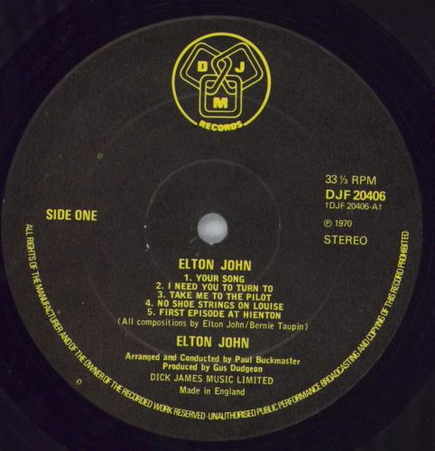 Elton John Elton John vinyl LP album (LP record) UK JOHLPEL826223