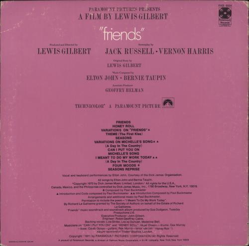 Elton John Friends - EX vinyl LP album (LP record) US JOHLPFR869737