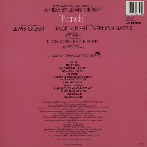 Elton John Friends vinyl LP album (LP record) German JOHLPFR755918