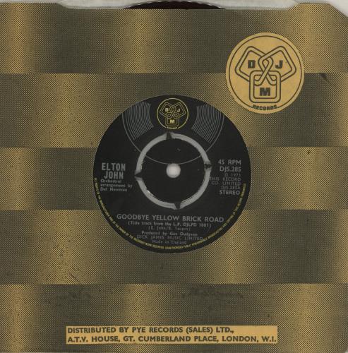 Elton John Goodbye Yellow Brick Road - 4pr - Red vinyl 7" vinyl single (7 inch record / 45) UK JOH07GO758702