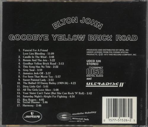 Elton John Goodbye Yellow Brick Road - Gold Ultradisc II CD album (CDLP) US JOHCDGO882791