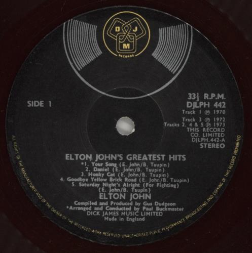 Elton John Greatest Hits - Brown Vinyl vinyl LP album (LP record) UK JOHLPGR879879