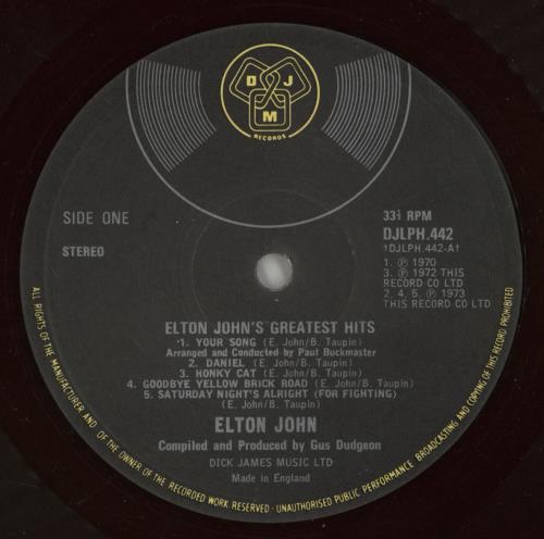 Elton John Greatest Hits - Red Vinyl vinyl LP album (LP record) UK JOHLPGR660640