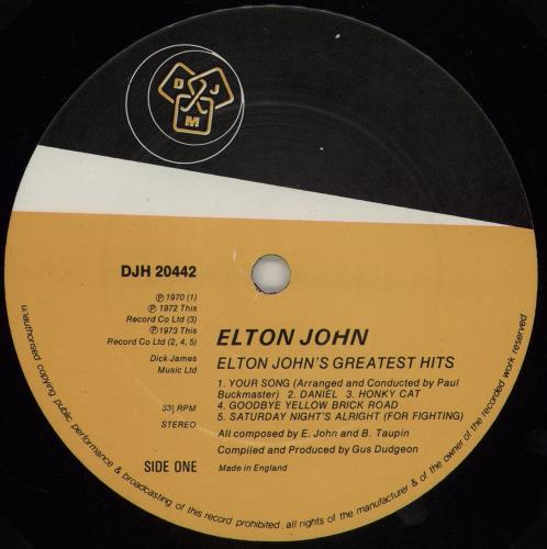 Elton John Greatest Hits vinyl LP album (LP record) UK JOHLPGR757099
