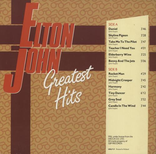 Elton John Greatest Hits vinyl LP album (LP record) Dutch JOHLPGR809290