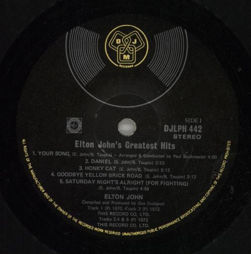 Elton John Greatest Hits vinyl LP album (LP record) Singapore JOHLPGR869332