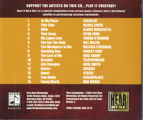 Elton John Hear It Here Vol. 1 CD album (CDLP) US JOHCDHE558849