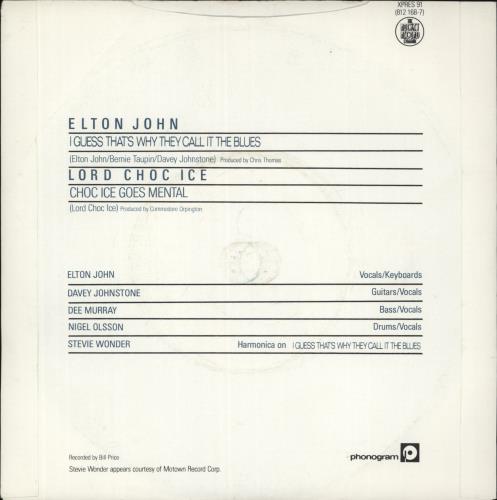 Elton John I Guess That's Why They Call It The Blues 7" vinyl single (7 inch record / 45) UK JOH07IG498343