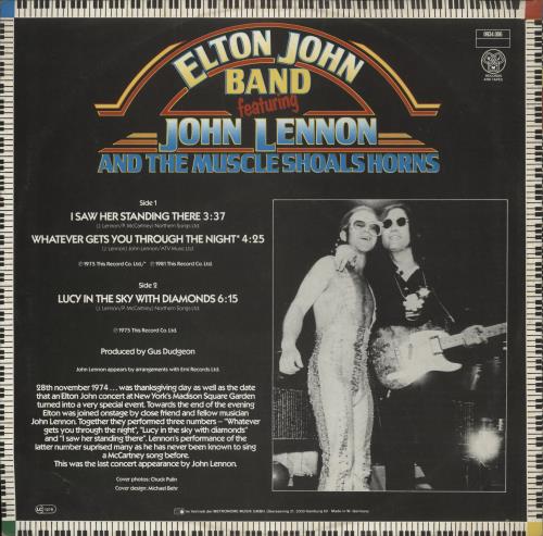 Elton John I Saw Her Standing There - EX 12" vinyl single (12 inch record / Maxi-single) German JOH12IS867566