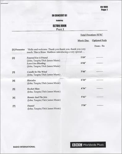 Elton John In Concert 61/62 2 CD album set (Double CD) UK JOH2CIN369063