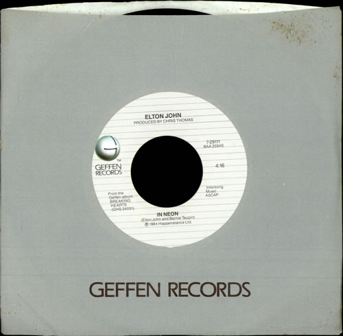 Elton John In Neon 7" vinyl single (7 inch record / 45) US JOH07IN498455