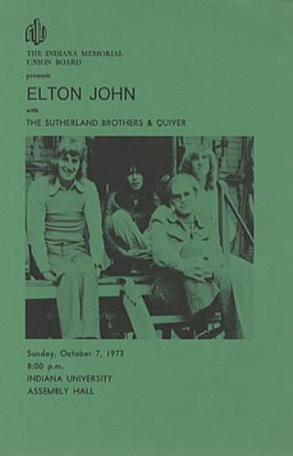 Elton John Indiana University Assembly Hall tour programme US JOHTRIN338729