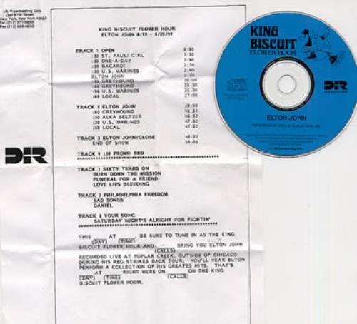 Elton John King Biscuit Flower Hour CD album (CDLP) US JOHCDKI123678