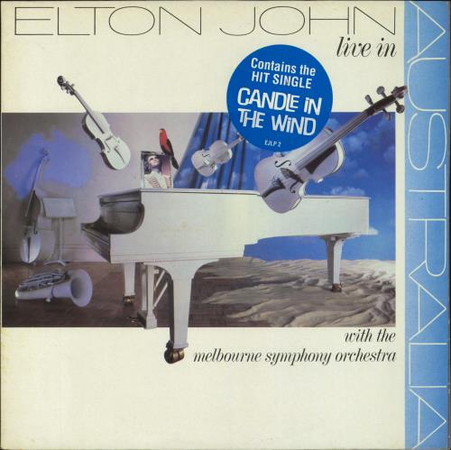 Elton John Live In Australia - Hype Sticker 2-LP vinyl record set (Double LP Album) UK JOH2LLI793946