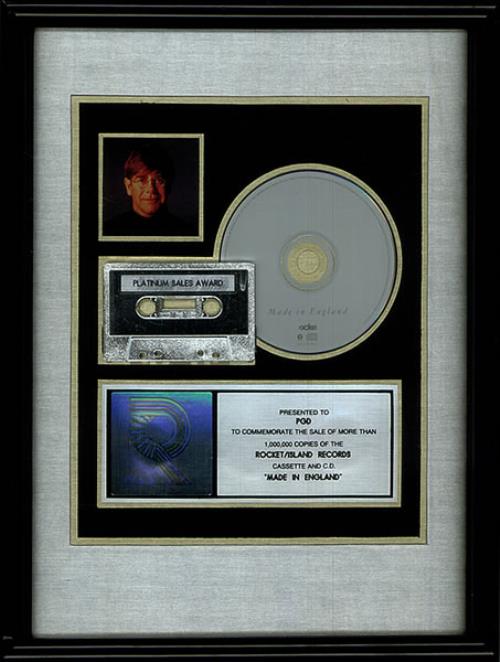 Elton John Made In England - Platinum CD/Cassette award disc US JOHAWMA106988