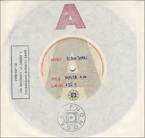 Elton John Nikita - Acetate acetate UK JOHATNI373912