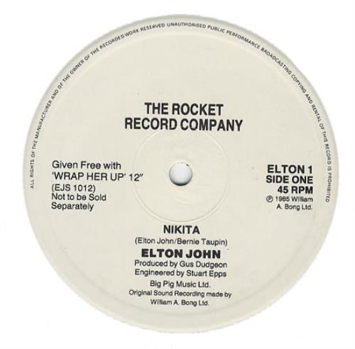 Elton John Nikita 12" vinyl single (12 inch record / Maxi-single) UK JOH12NI207893