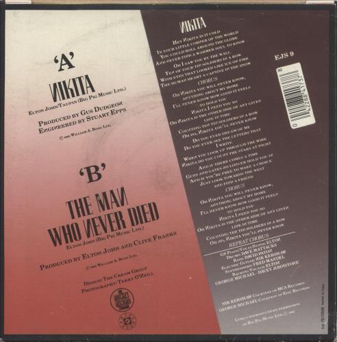 Elton John Nikita 7" vinyl single (7 inch record / 45) UK JOH07NI496914