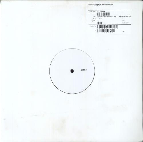 Elton John One Night Only - The Greatest Hits - 180gm - Test Pressing 2-LP vinyl record set (Double LP Album) UK JOH2LON820277