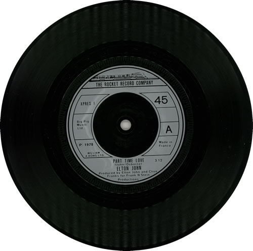 Elton John Part Time Love 7" vinyl single (7 inch record / 45) UK JOH07PA582628