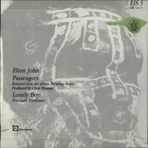 Elton John Passengers - Remix 7" vinyl single (7 inch record / 45) UK JOH07PA517912