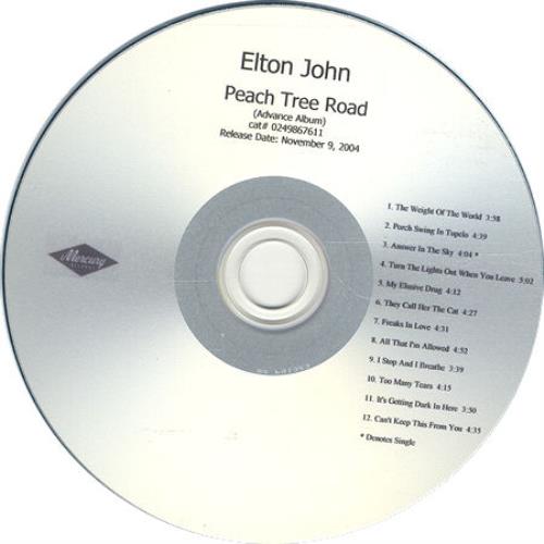 Elton John Peach Tree Road CD-R acetate Canadian JOHCRPE432746