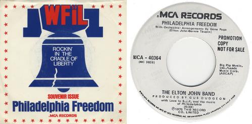 Elton John Philadelphia Freedom 7" vinyl single (7 inch record / 45) US JOH07PH313375