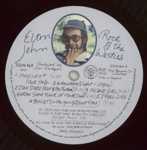 Elton John Rock Of The Westies - Red - EX vinyl LP album (LP record) UK JOHLPRO653792