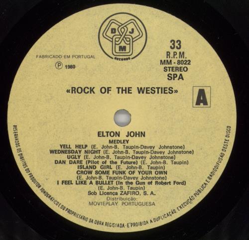 Elton John Rock Of The Westies vinyl LP album (LP record) Portuguese JOHLPRO864399