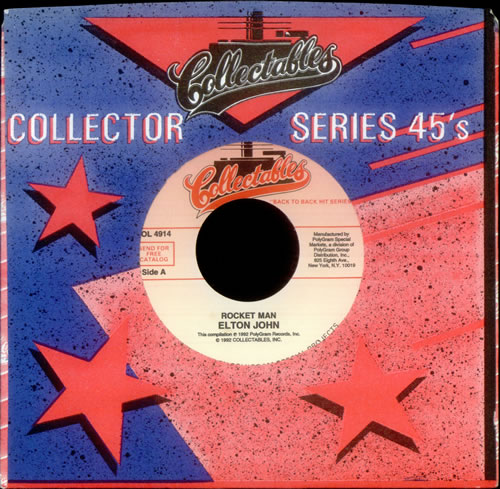 Elton John Rocket Man - Green Vinyl 7" vinyl single (7 inch record / 45) US JOH07RO77743