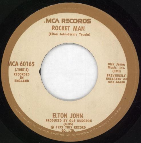 Elton John Rocket Man 7" vinyl single (7 inch record / 45) US JOH07RO730465