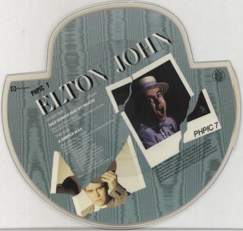 Elton John Sad Songs - stickered sleeve shaped picture disc (picture disc vinyl record) UK JOHSHSA674906