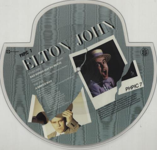 Elton John Sad Songs shaped picture disc (picture disc vinyl record) UK JOHSHSA663824
