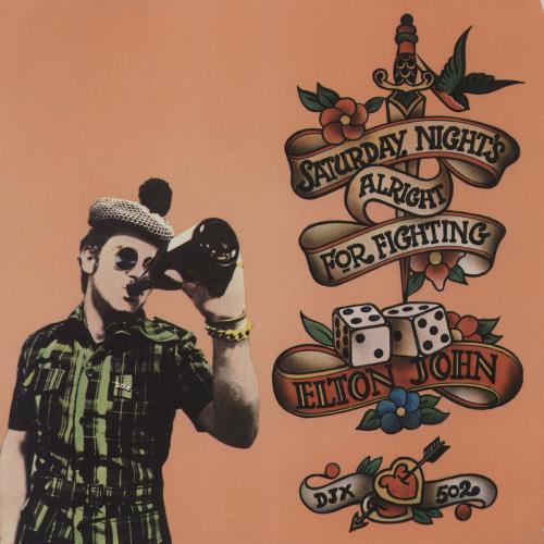 Elton John Saturday Night's Alright For Fighting - Solid + Sleeve 7" vinyl single (7 inch record / 45) UK JOH07SA763328