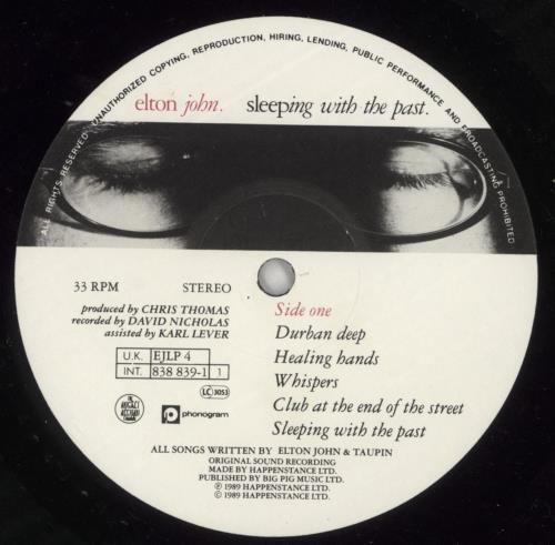 Elton John Sleeping With The Past vinyl LP album (LP record) UK JOHLPSL130466