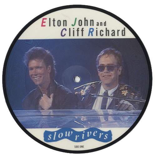 Elton John Slow Rivers 7" vinyl picture disc (7 inch picture disc single) UK JOH7PSL92816