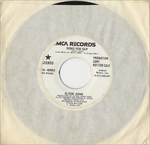 Elton John Song For Guy 7" vinyl single (7 inch record / 45) US JOH07SO485592