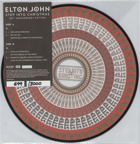 Elton John Step Into Christmas - Zoetrope Picture Disc + Numbered 12" vinyl picture disc (12 inch picture record) UK JOH2PST888890