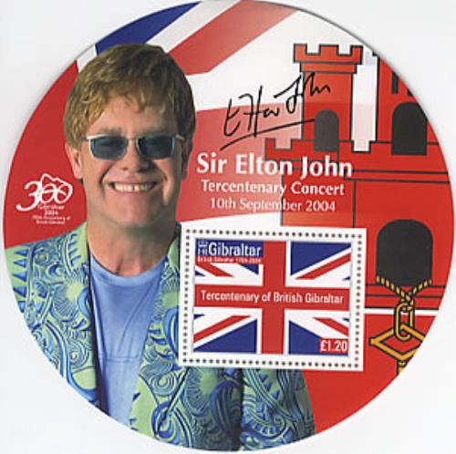 Elton John Tercentenary Stamp memorabilia Gibraltar JOHMMTE354095