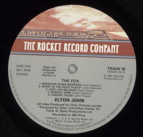 Elton John The Fox vinyl LP album (LP record) UK JOHLPTH298763