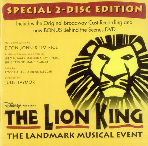 Elton John The Lion King 2-disc CD/DVD set US JOH2DTH505412