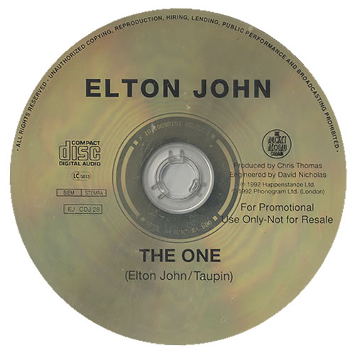 Elton John The One CD single (CD5 / 5") UK JOHC5TH27297
