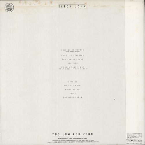 Elton John Too Low For Zero vinyl LP album (LP record) Japanese JOHLPTO149500