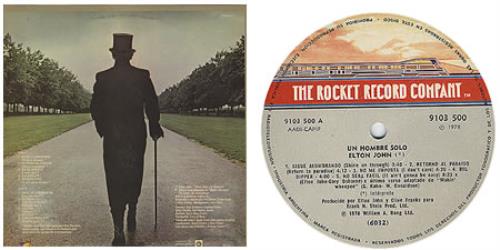 Elton John Un Hombre Solo - A Single Man vinyl LP album (LP record) Argentinean JOHLPUN178919