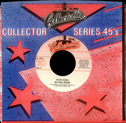 Elton John Your Song - Green vinyl 7" vinyl single (7 inch record / 45) US JOH07YO231544