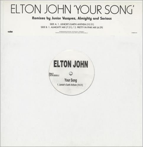 Elton John Your Song 12" vinyl single (12 inch record / Maxi-single) US JOH12YO233482