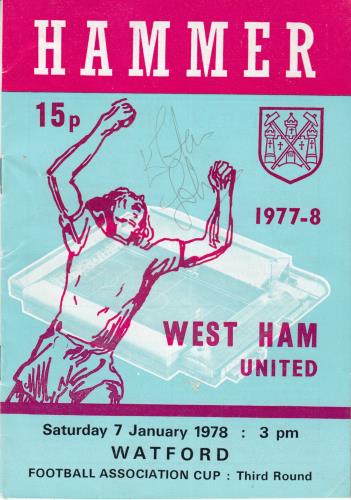 Elton John 1978 West Ham United Football Programme - Signed memorabilia UK JOHMMWE780922