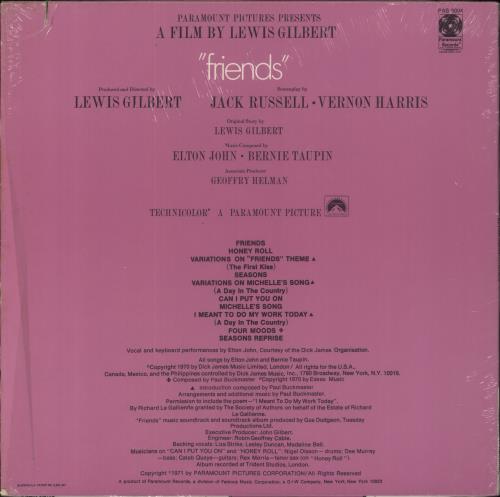 Elton John Friends US vinyl LP album (LP record) (58908)